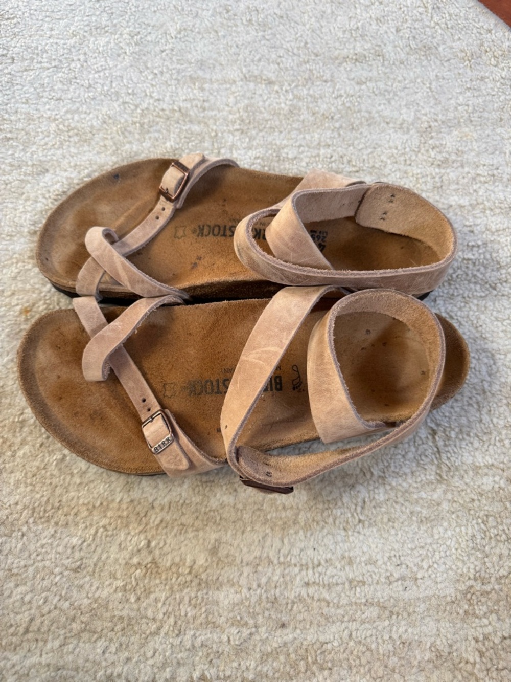 Birkenstock Beige Suede Strappy Sandals - Picture 3 of 5